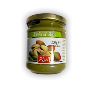 A Pisti pisztáciakrém a prémium minőségű olasz pisztácia tökéletes megtestesítője. Magas pisztáciatartalmának köszönhetően intenzív, gazdag ízvilággal rendelkezik, amely minden falatban az autentikus olasz élményt nyújtja. Krémes, lágy állaga tökéletes reggelikhez, süteményekhez, palacsintákhoz vagy akár önmagában is. Pálmaolajmentes és természetes alapanyagokból készül, így nemcsak finom, hanem tudatos választás is. Ha szereted a pisztácia karakteres, édesen diós ízét, a Pisti pisztáciakrém garantáltan kedvenced lesz! 200g